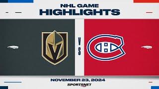 NHL Highlights | Golden Knights vs. Canadiens - November 23, 2024