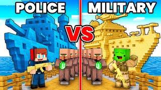 Mikey MILITARY vs JJ POLICE Family Cruise Ship Battle in Minecraft - Maizen