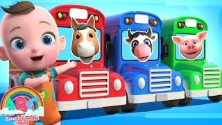 Wheels On The Animal Bus | Nursery Rhymes & Kids Songs | Abc Little Learning Corner