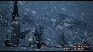 Soothing Sounds of a Snow Storm for Sleep and Relaxation. Snowfall and Howling Winds at Night.