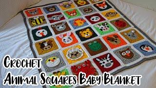 Crochet Animal Squares Baby Blanket | Crochet Tutorial 