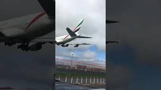 Emirates a380 landing at Heathrow #shorts