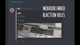 reaction roles [webhook,embed] for discord servers!