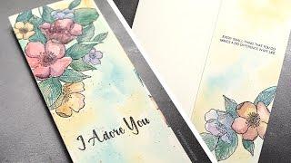 Tri-Panel Card with Masked Stamping & Watercolor