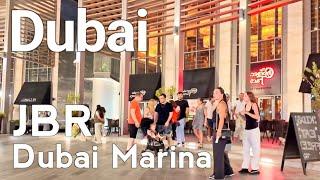 Dubai [4K] JBR (Jumeirah Beach Residence) Dubai Marina Summer Night Walking Tour 