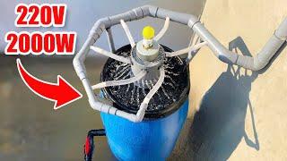 I made my own mini hydroelectric at home from PVC pipes+plastic barrel ! Endless free electricity