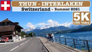  Thun - Interlaken, Switzerland Summer Cab Ride 5K/ 4K UHD Video