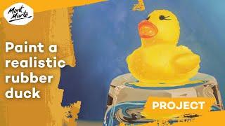 Paint a realistic rubber duck canvas in oils