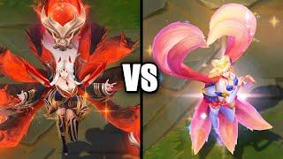 Immortalized Legend Ahri vs Star Guardian Ahri Skins Comparison (League of Legends)