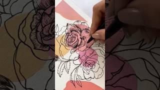 Day 10/10 Daily Boho Art  Acrylic Painting | Easy Canvas Drawing #flowers #asmr #satisfyingart