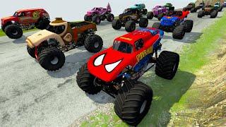 Monster Truck Mud Battle DownHill Racing & Crashing | BeamNG.drive