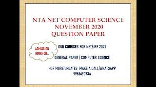 UGC NET Computer Science | Question Paper 2020 | L1 and L2 be languages  (a*+b)* (a+b)* respectively