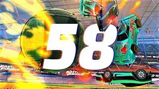 ROCKET LEAGUE INSANITY 58 ! (BEST GOALS, 4 MAN PINCH, CEILING 360 SHUFFLE FREESTYLES)