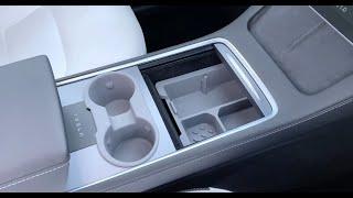 Haloblk Model Y Center Console Tray Organizer Installation Instruction