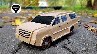 How to make a radio controlled Cadillac car out of cardboard