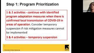 Program Prioritization and Adaptation in COVID-19 Times