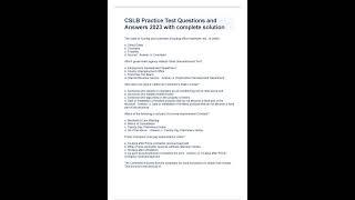 CSLB Practice Test Questions and Answers 2023 with complete solution