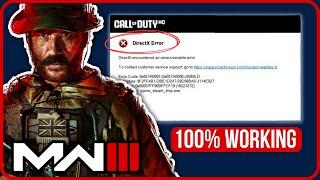 [FIXED] COD MW3 DIRECTX ERROR PC |  Fix MW3 Directx Encountered An Unrecoverable Error