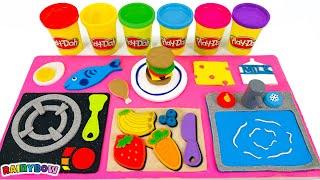 Making a Toy Kitchen, Fruit, Vegetables and Foods with Play Doh