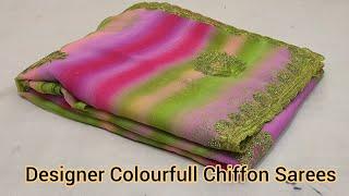 Designer Colourfull Chiffon Saree| Mal Cotton Sarees Organza Sarees#Newfancysaree #Newsaree
