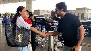 Actor Suriya Met Kajal Aggarwal and Family @ Mumbai Airport | Manastars