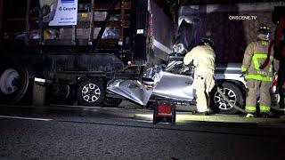 Toyota Tundra Crashes into Commercial Truck, Driver Deceased