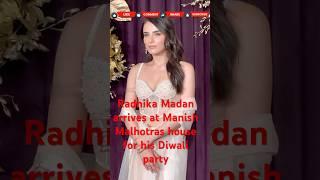 Radhika Madan arrives at Manish Malhotras house for his Diwali party