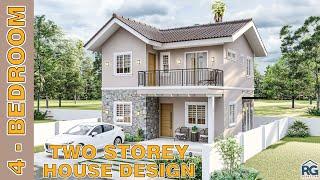 4- Bedroom Two Storey House Design 8.0 x 8.0 m