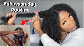 My Full natural Hair Wash Day Routine + Secrets & products for longer, thicker, healthier hair.