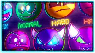 My Geometry Dash Difficulty Faces: NEON VERSION!