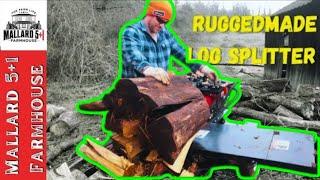 RuggedMade Firewood Splitter Easily Handles White Elm And Black Locust ( LS MT225S And BigToolRack)