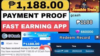 GCASH APP GCASHOUT AGAD! FREE ₱1,188 PESOS PAYMENT PROOF ZOMBIE TRAIN LEGIT EARNING APP 2024 GCASH