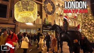 London Mayfair Christmas 2024  London Christmas Lights Walk Tour  4K HDR