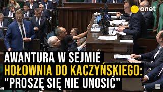 Awantura w Sejmie. Hołownia kontra Kaczyński. "Proszę się nie unosić!"