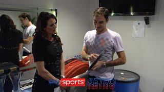 Roger Federer explains his tennis racquet string pattern