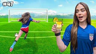 50 SHOTS DRUNK vs 50 SHOTS SOBER FOOTBALL CHALLENGE!