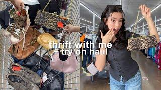 THRIFT WITH ME + try on haul  spring 2025 trends *so many purses *