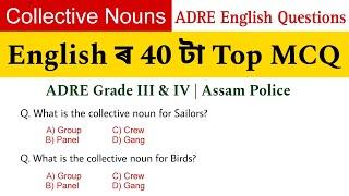 Common Collective Nouns for ADRE 2024 || ADRE English Questions || Learning Assam