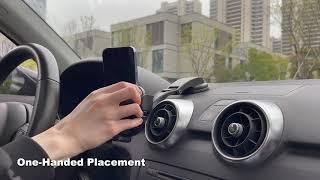 Vention One Touch Clamping Car Phone Mount with Suction Cup Black Square Type KSC