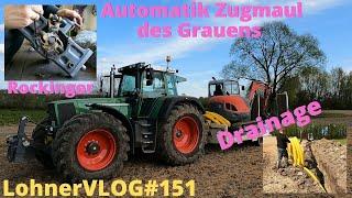 LohnerVLOG#151 Fendt Favorit 818, Neuson 6003 in der Drainage I Rockinger Automatik Anhängekupplung