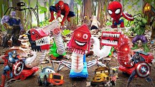 UPGRADE CHOO CHOO CHARLES BLAZE LIGHTNING MCQUEEN, SPIDER-MAN, HULK, MARVEL'S SPIDEY, AVENGERS TOYS