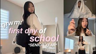 GRWM: first day of school *SENIOR YR*️ | makeup, chit-chat, ootd, highschool advice