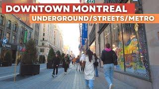 [4K] Montreal Quebec Canada: Stroll Through Downtown Montreal - Streets, Underground, Metro