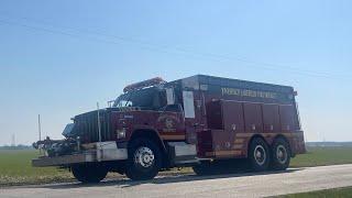 Jonesfield Lakefield MI Fire District T-6 & T-3 Responding (BARN FIRE) Mutual Aid