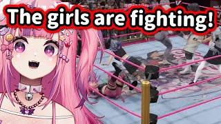 Mousey reacts to VShojo girls fighting each other in the WWE