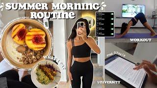 Summer Morning Routine 2024  what I eat in a day, working out, first week of university, lectures +