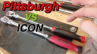 ICON vs Pittsburgh Pro Harbor Freight Long Handle Flex Head Ratchet Test