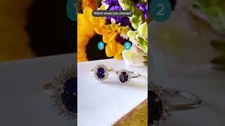 Which ring would you choose? Blue Sapphire (1) or Alexandrite (2)? #bluesapphire #alexandrite
