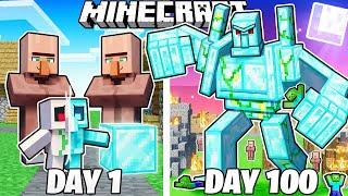 I Survived 100 DAYS as a DIAMOND GOLEM in Minecraft!