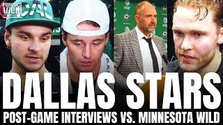 Jake Oettinger, Wyatt Johnston, Mikko Rantanen & Peter DeBoer Recap Stars vs. Wild, Otter Shutout